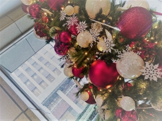 初雪とクリスマスツリー★☆★