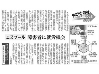 日本経済新聞SPOOL『今後伸びる会社』20位!!!