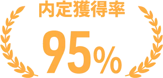 内定獲得率95%